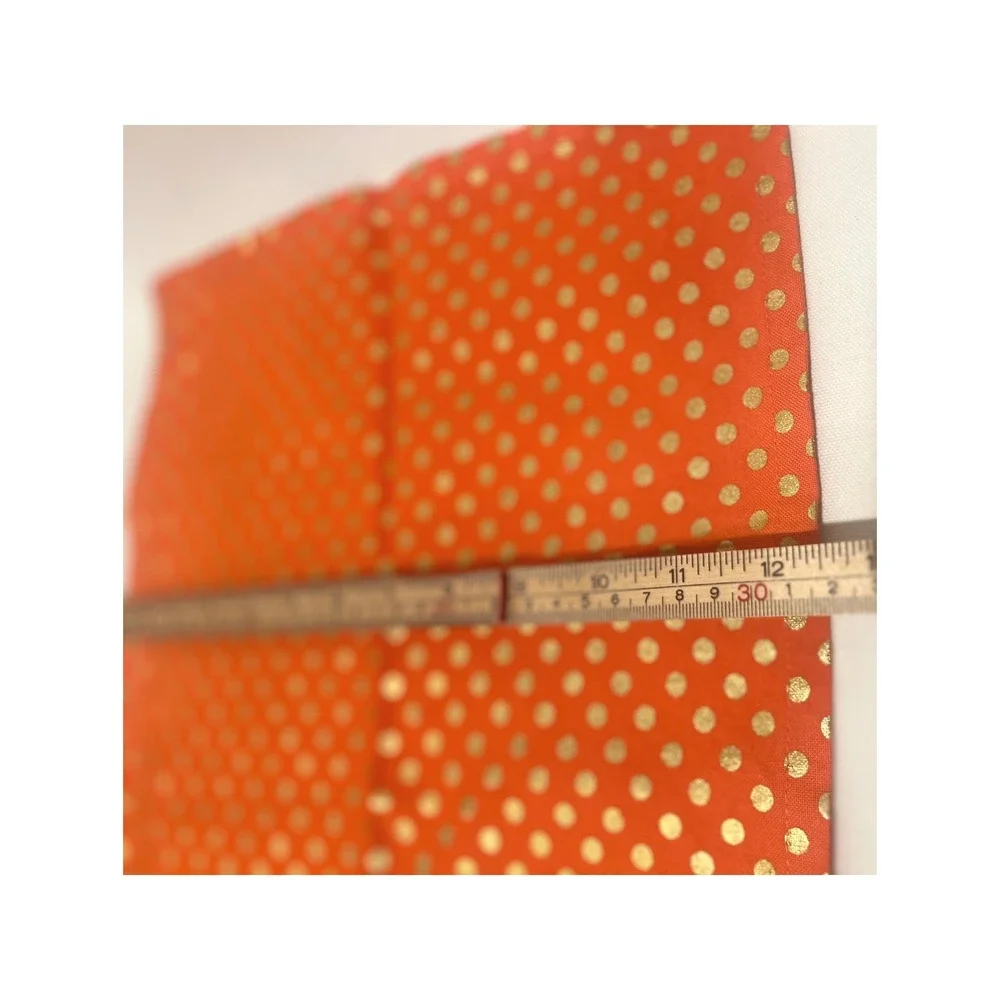 Napkin Set Multicolor Orange Pink Metallic Gold Polka Dot Summer Table Decor 7pc